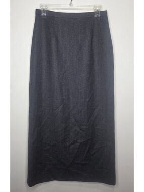 Brooks Brothers dark grey long wool skirt - 8 - retroglam corpcore career
